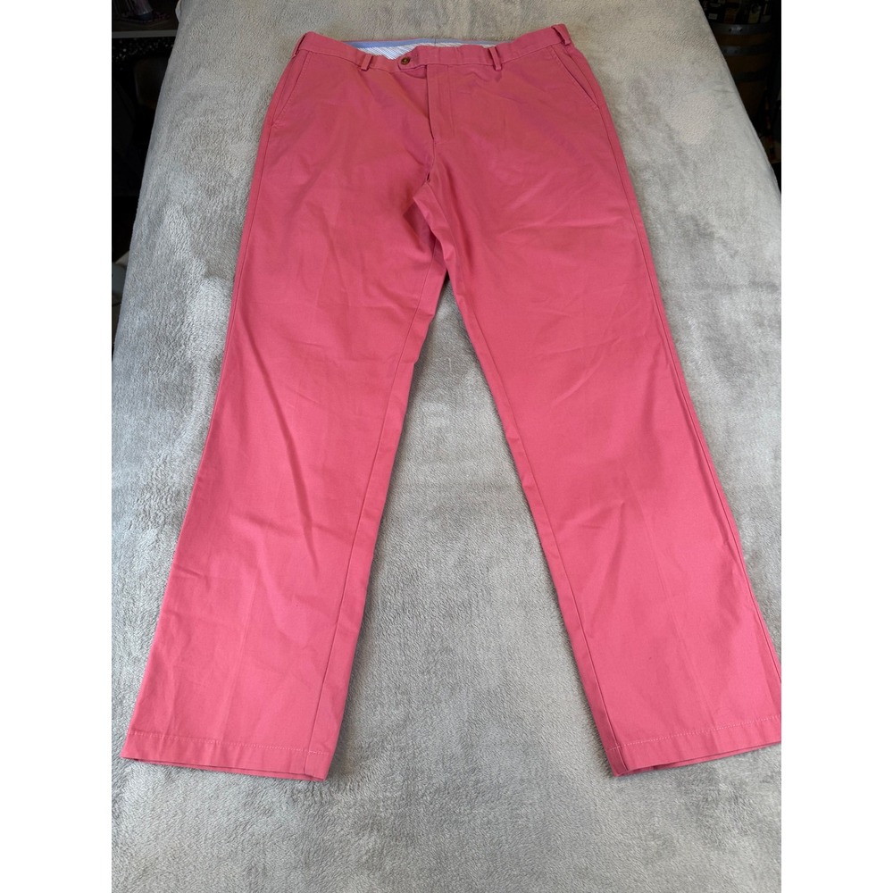 Peter Millar Pima‎ Cotton Dress Pants Salmon Pink Flat Front Size 38